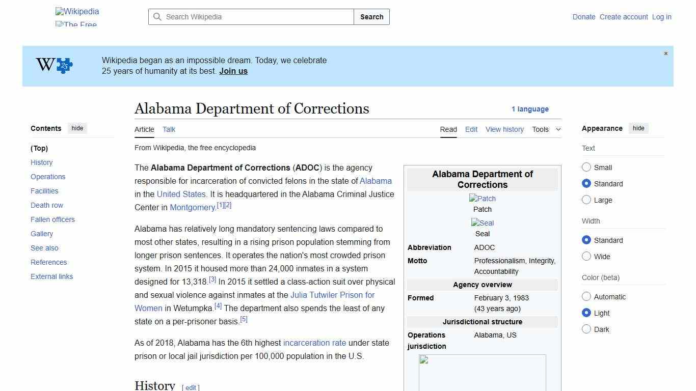 Alabama Department of Corrections - Wikipedia